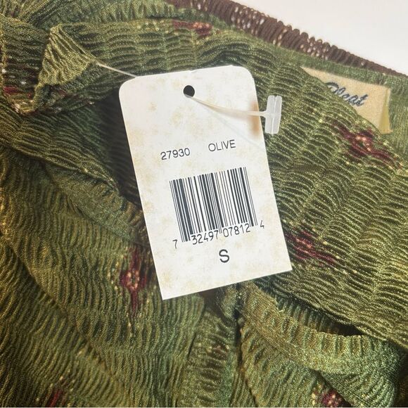 Vintage Pleat Pleat by Raphael Olive Green and Brown Women's Maxi Skirt Set NWT - Picture 10 of 10